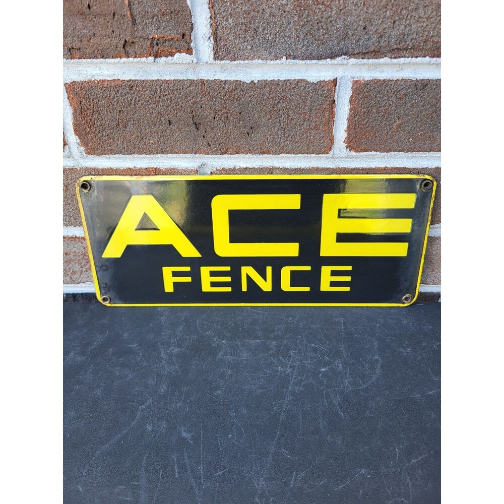 Vintage Pocelain Ace Fence Sign